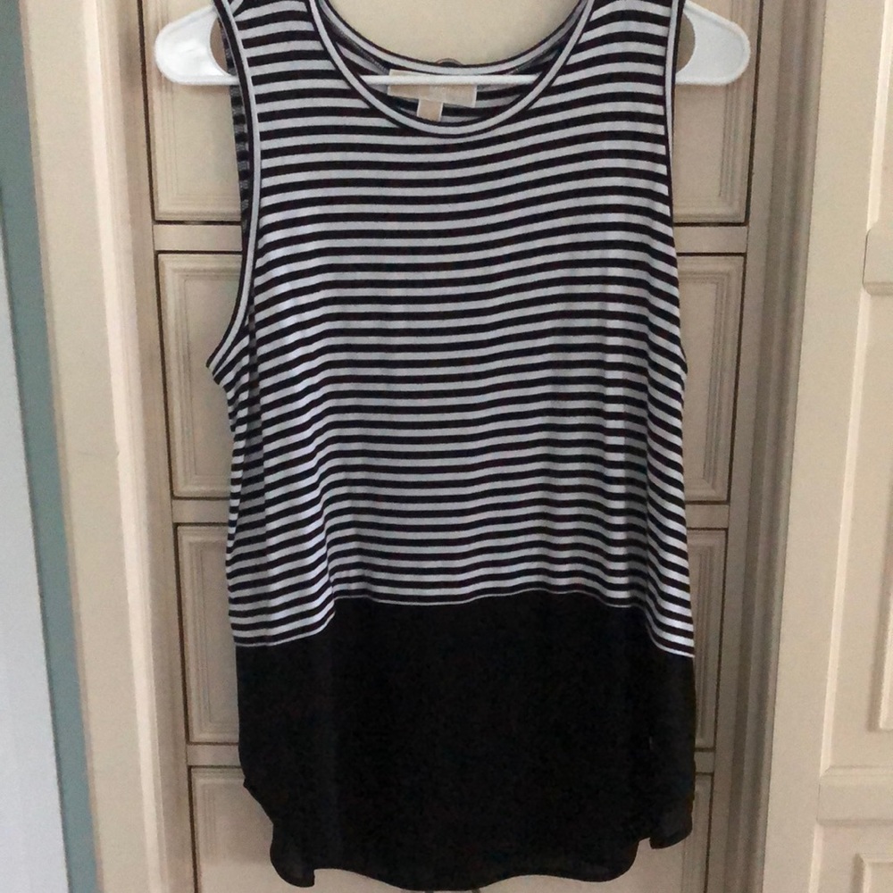 Michael Kors black and white striped tank Size Large